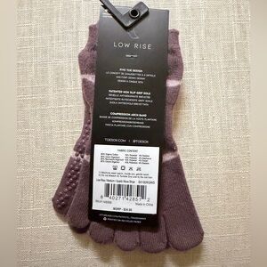 ToeSox Low Rise Five Toe Socks in Purple and White